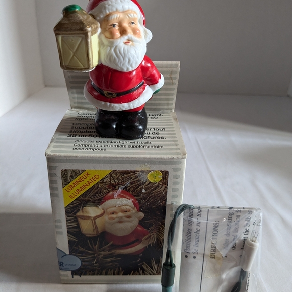 VTG Noma Santa Illuminated Christmas Tree Ornament With Extension Light Taiwan - Picture 2 of 16